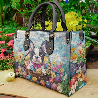 Shineful Leather Bag Easter Frenchie Delight