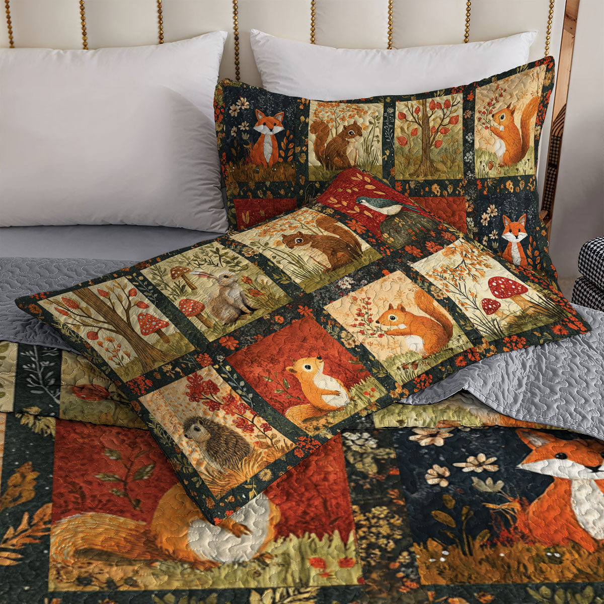 Shineful All Season Quilt 3-Piece Set Animal Forest Happy