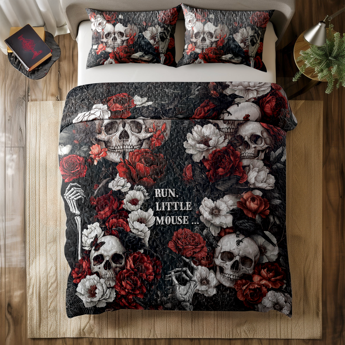 Shineful All Season Quilt 3-Piece Set Haunting Gothic Love