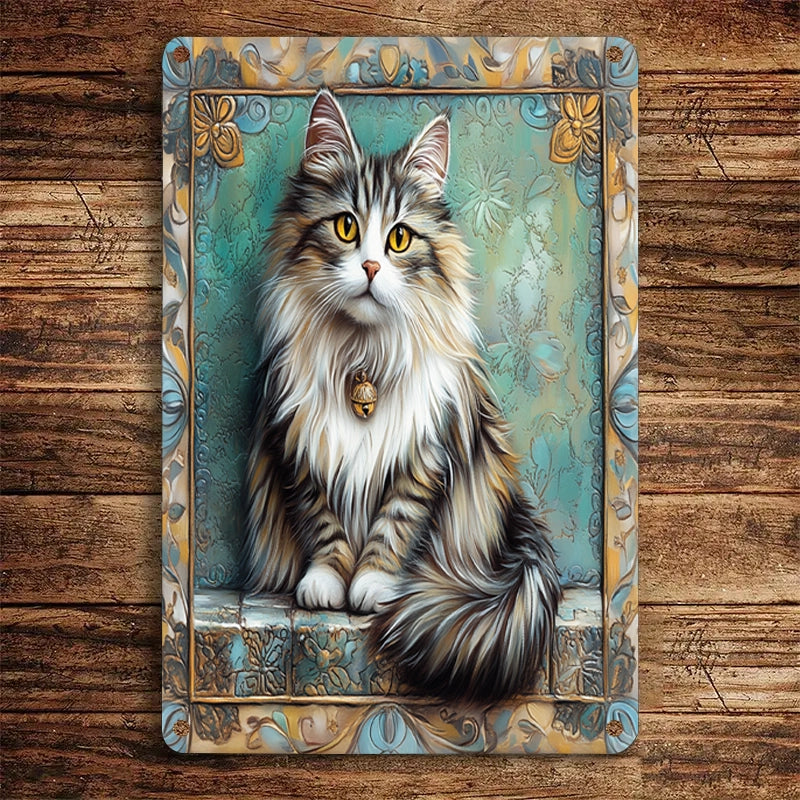 Shineful 2D Metal Sign Majestic Paws Cat