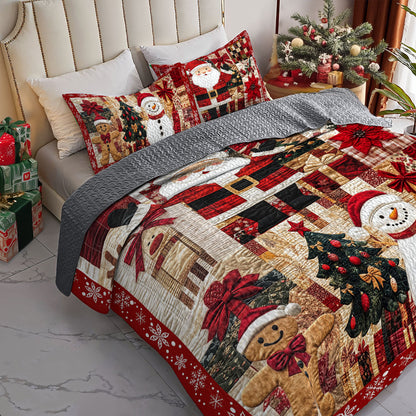 Shineful All Season Quilt 3-Piece Set - Santa's Cozy Christmas