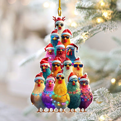 Shineful 2D Acrylic Ornament - Clucky Friends Christmas Cheer