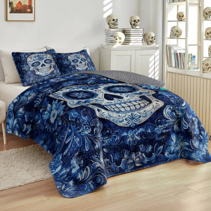 Shineful All Season Quilt 3-teiliges Set - Celestial Skull Elegance