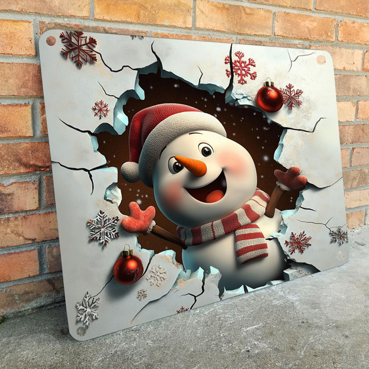 Shineful 2D Metal Sign Happy Snowman