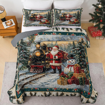 Shineful All Season Quilt 3-Piece Set - Santa’s Festive Journey