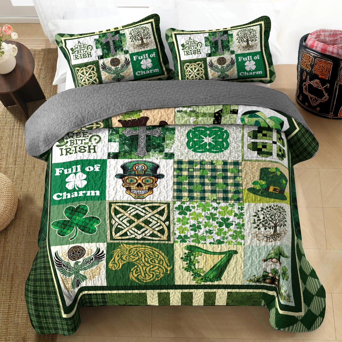 Shineful All Season Quilt 3-Piece Set Celtic Symbolic Heritage