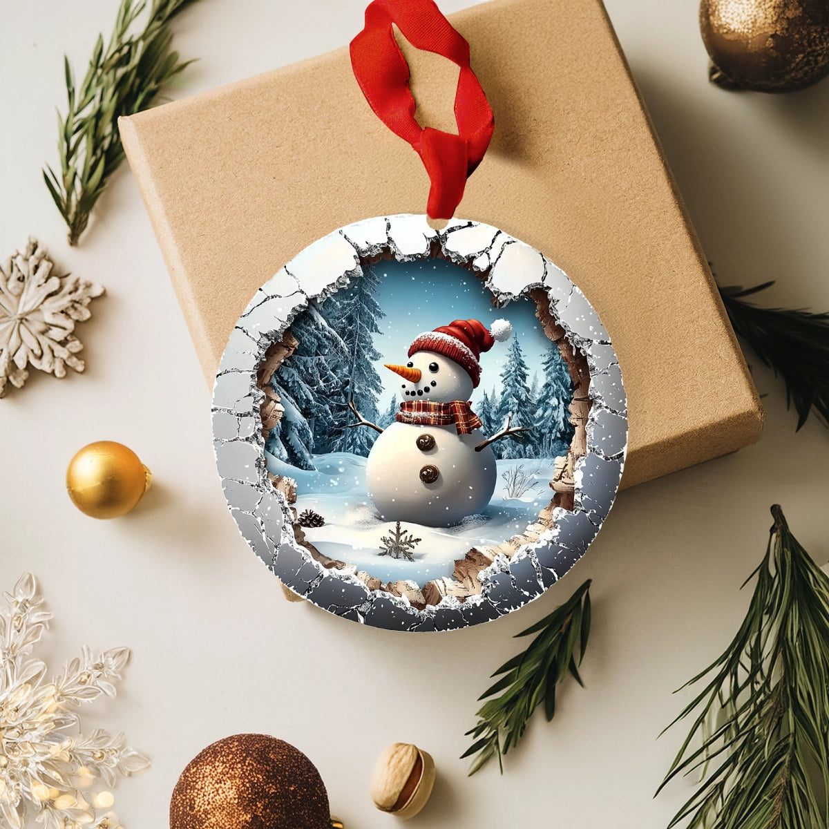 Shineful Acrylic Ornament Custom Photo Christmas Snowy Winter Joy