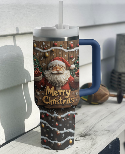 Shineful Tumbler Wooden Santa Delight