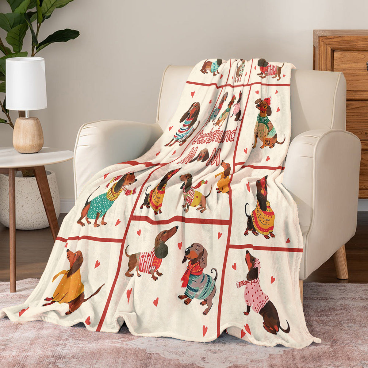 Shineful Fleece Blanket Dachshund Doodles