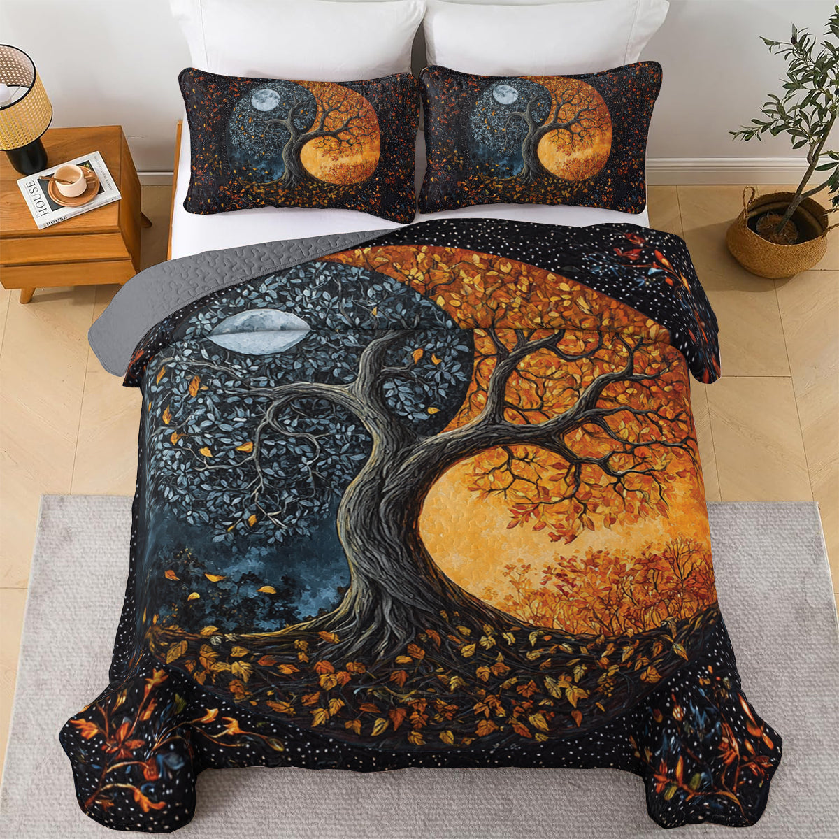 Shineful All Season Quilt 3-Piece Set - Yin-Yang Tree of Life