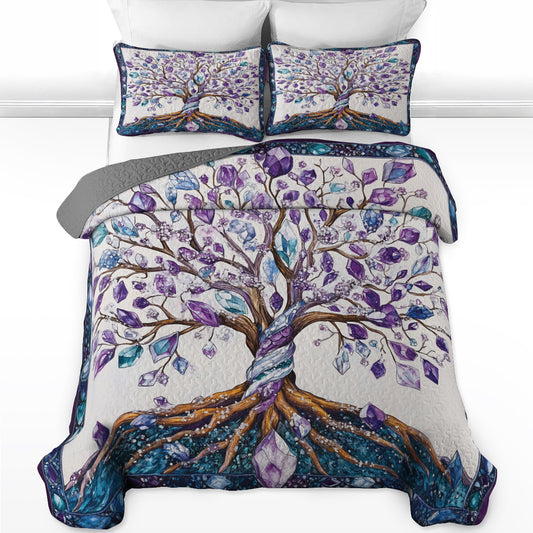 Shineful All Season Quilt 3-Piece Set - Crystal Tree of Life