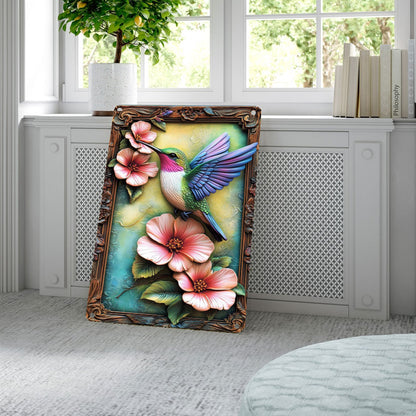 Shineful 2D Metal Sign Hummingbird Blossom