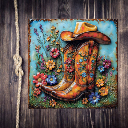 Shineful 2D Metal Sign Wild Cowboy