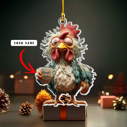 Shineful Personalized 2D Acrylic Ornament - Grumpy Rooster