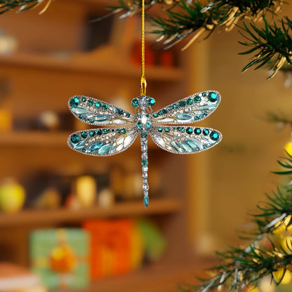 Shineful Acrylic Ornament Emerald Sparkle Dragonfly