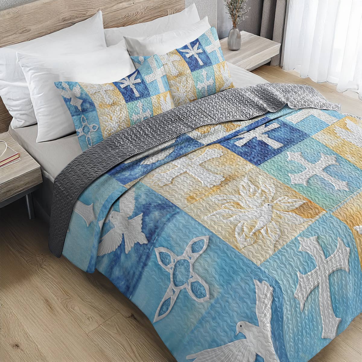 Shineful All Season Quilt 3-Piece Set - Heavenly Peace