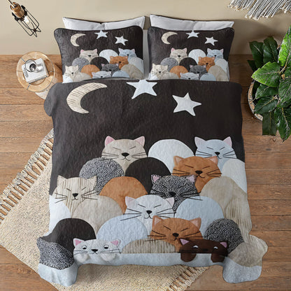 Shineful All Season Quilt 3-Piece Set Feline Dreams