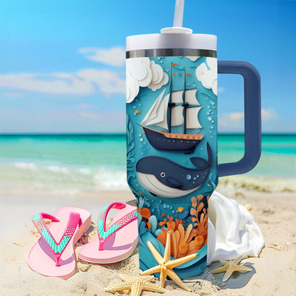 Shineful Glossy Tumbler Personalized Sailing Nautical Voyage