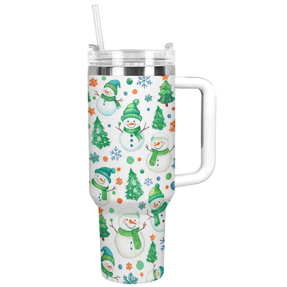 Shineful Tumbler Green Snowman Wonderland