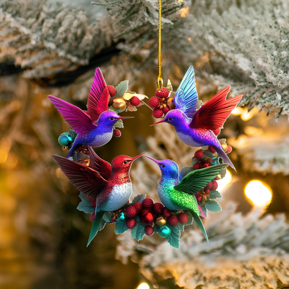 Shineful 2D Acrylic Ornament - Hummingbird Romance