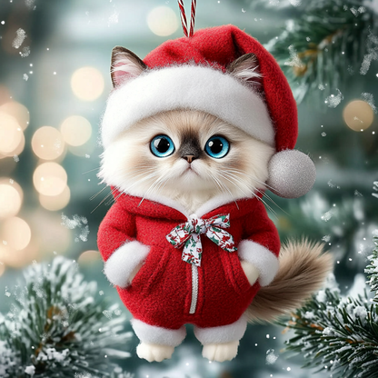 Shineful 2D Acrylic Ornament Festive Cute Cat