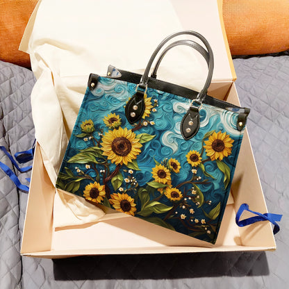 Shineful Leather Bag Starry Sunflowers