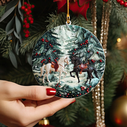 Shineful 2D Acrylic Ornament - Enchanted Winter Horses