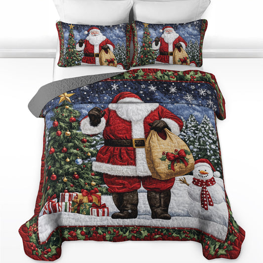 Shineful All Season Quilt 3-Piece Set Santa's Christmas Wonderland