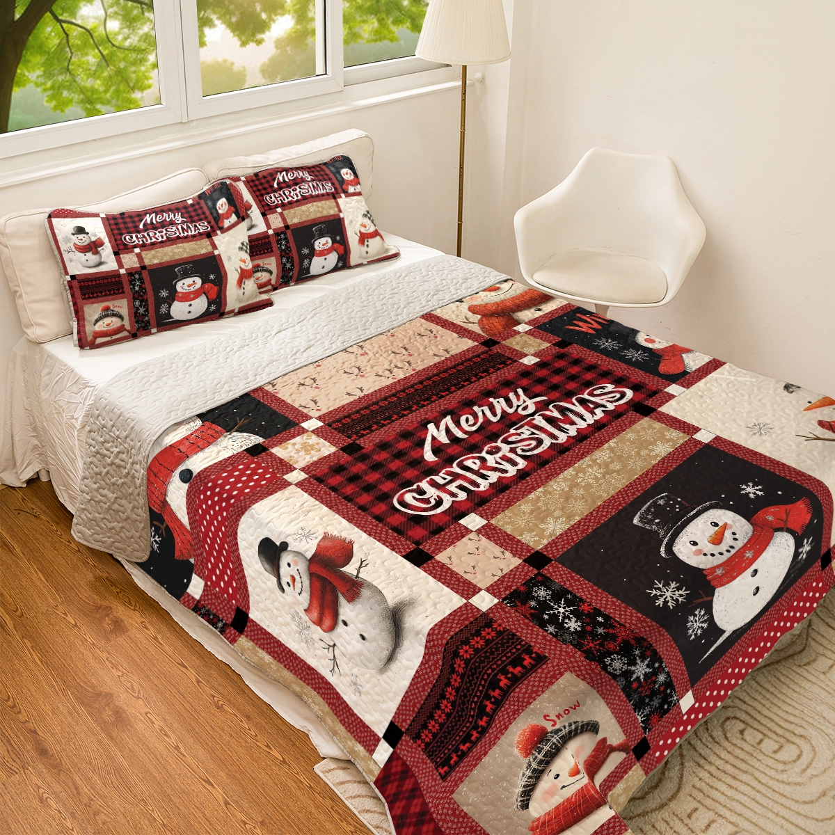 Shineful All Season Quilt 3-Piece Set - Frosty Christmas Cheer