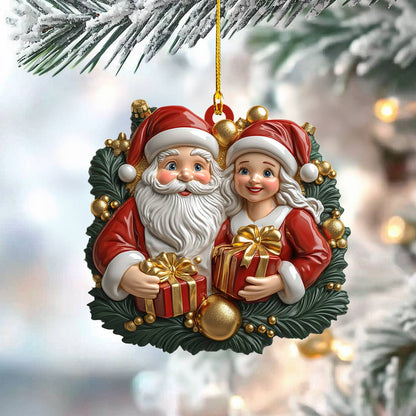 Shineful 2D Acrylic Ornament Jolly Claus Couple