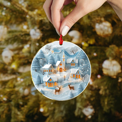 Shineful 2D Acrylic Ornament Serene Snowy