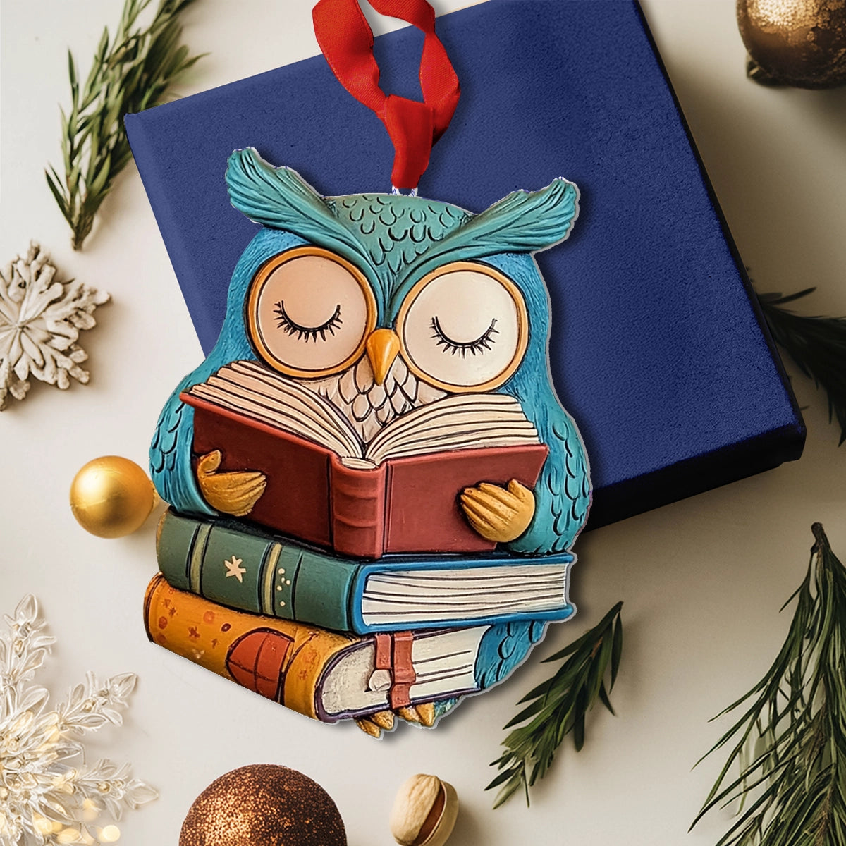 Shineful 2D Acrylic Ornament Sleepy Scholar Owl