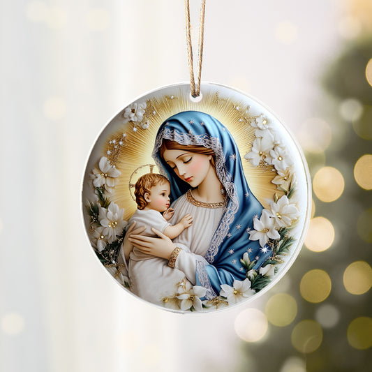 Shineful 2D Acrylic Ornament - Holy Mother and Child Christmas