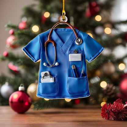 Shineful 2D Acrylic Ornament Personalized Nurse Scrub Tops