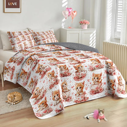 Shineful All Season Quilt 3-Piece Set - Cup of Love Valentine