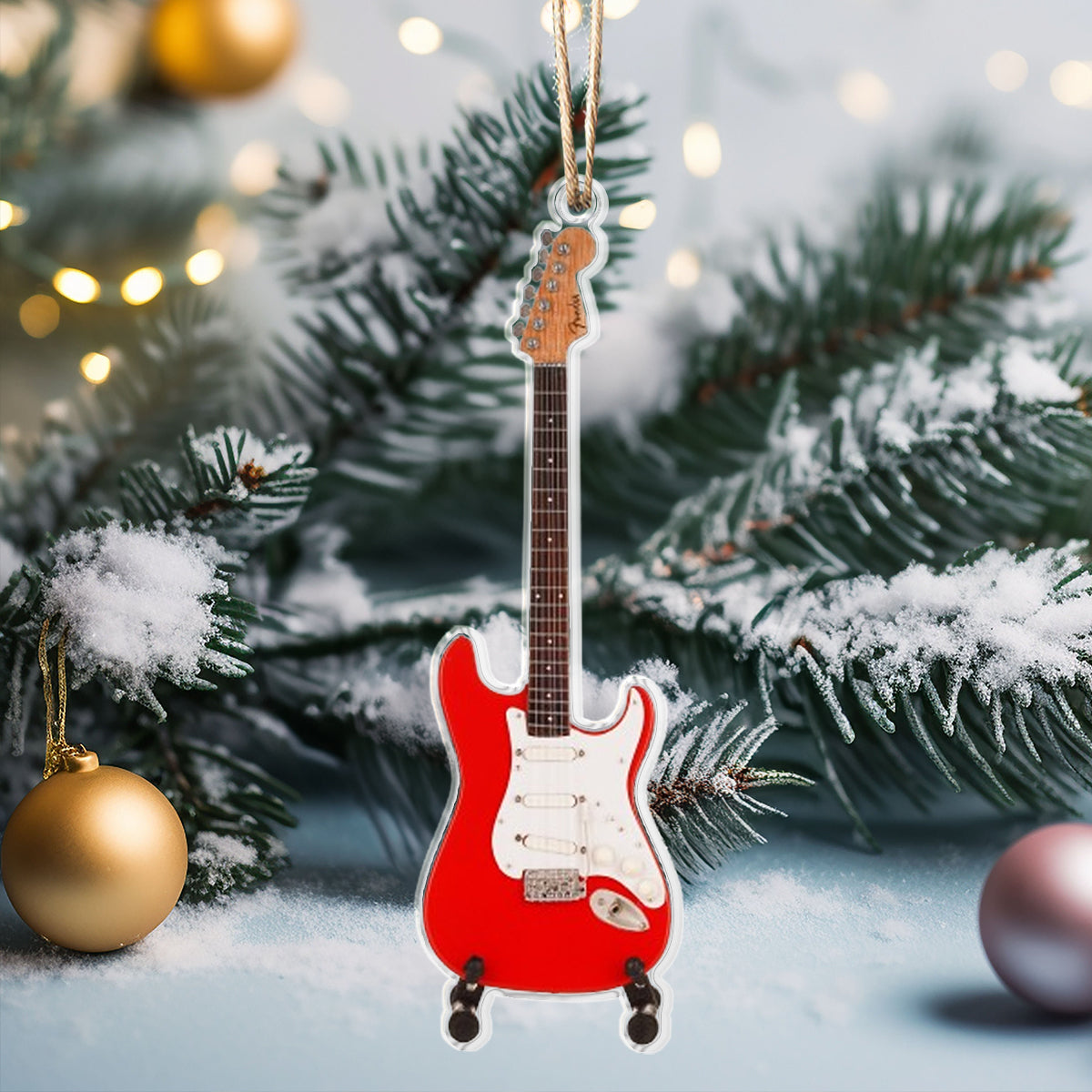 Shineful 2D Acrylic Ornament - Melodic Tidings Guitar