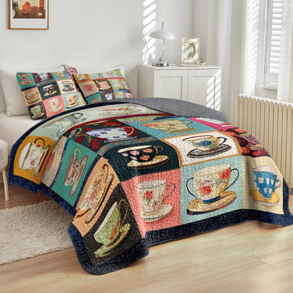 Shineful All Season Quilt 3-Piece Set - Vintage Teacup