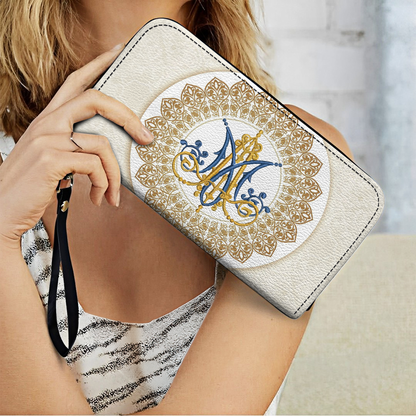 Shineful Leather Clutch Purse With Wristlet Strap Handle Divine Elegance