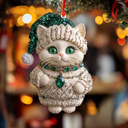 Shineful 2D Acrylic Ornament Emerald Purrfection Kitty