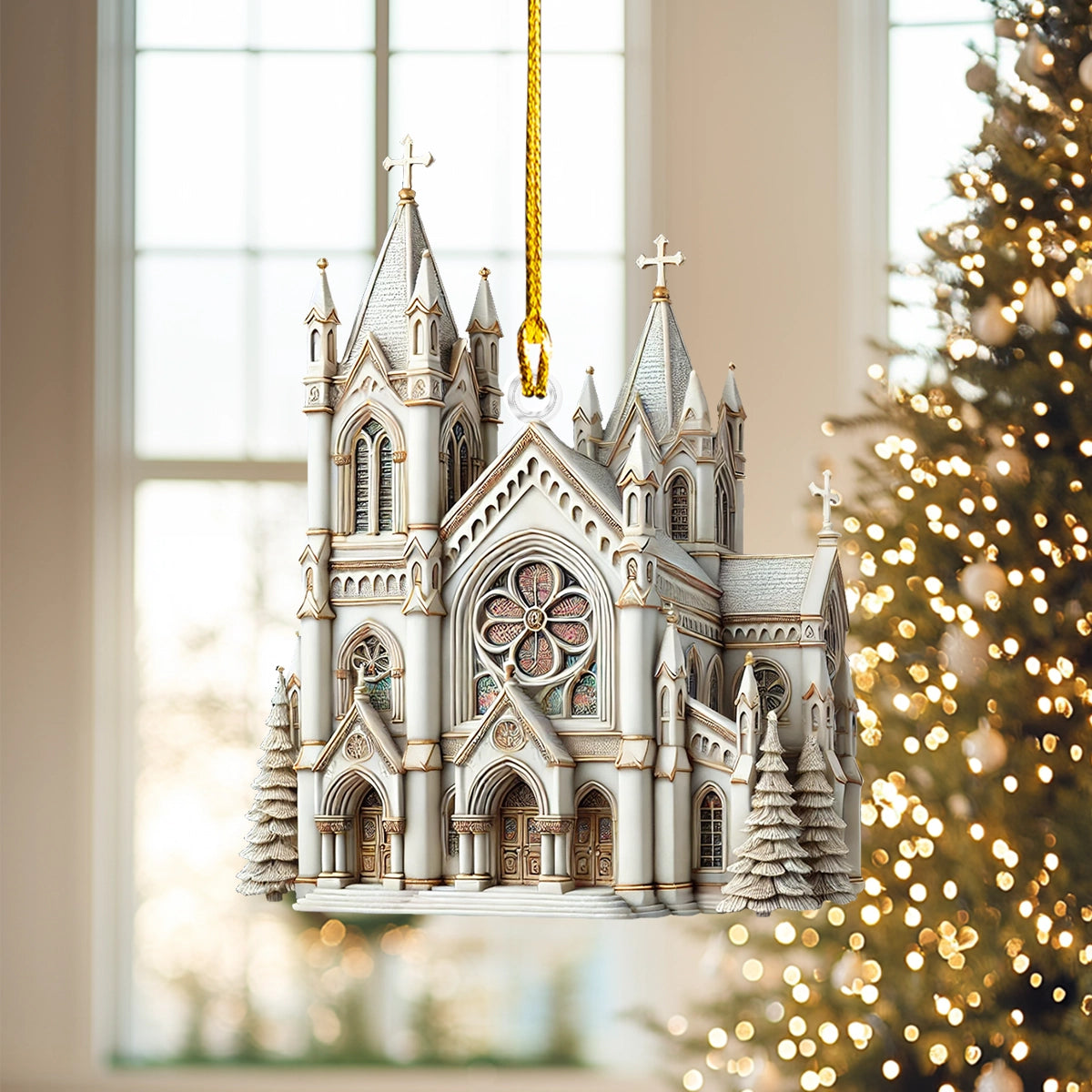 Shineful 2D Acrylic Ornament Cathedral Of Faith Christmas