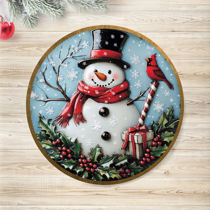 Shineful 2D Metal Sign Snowmen Happy