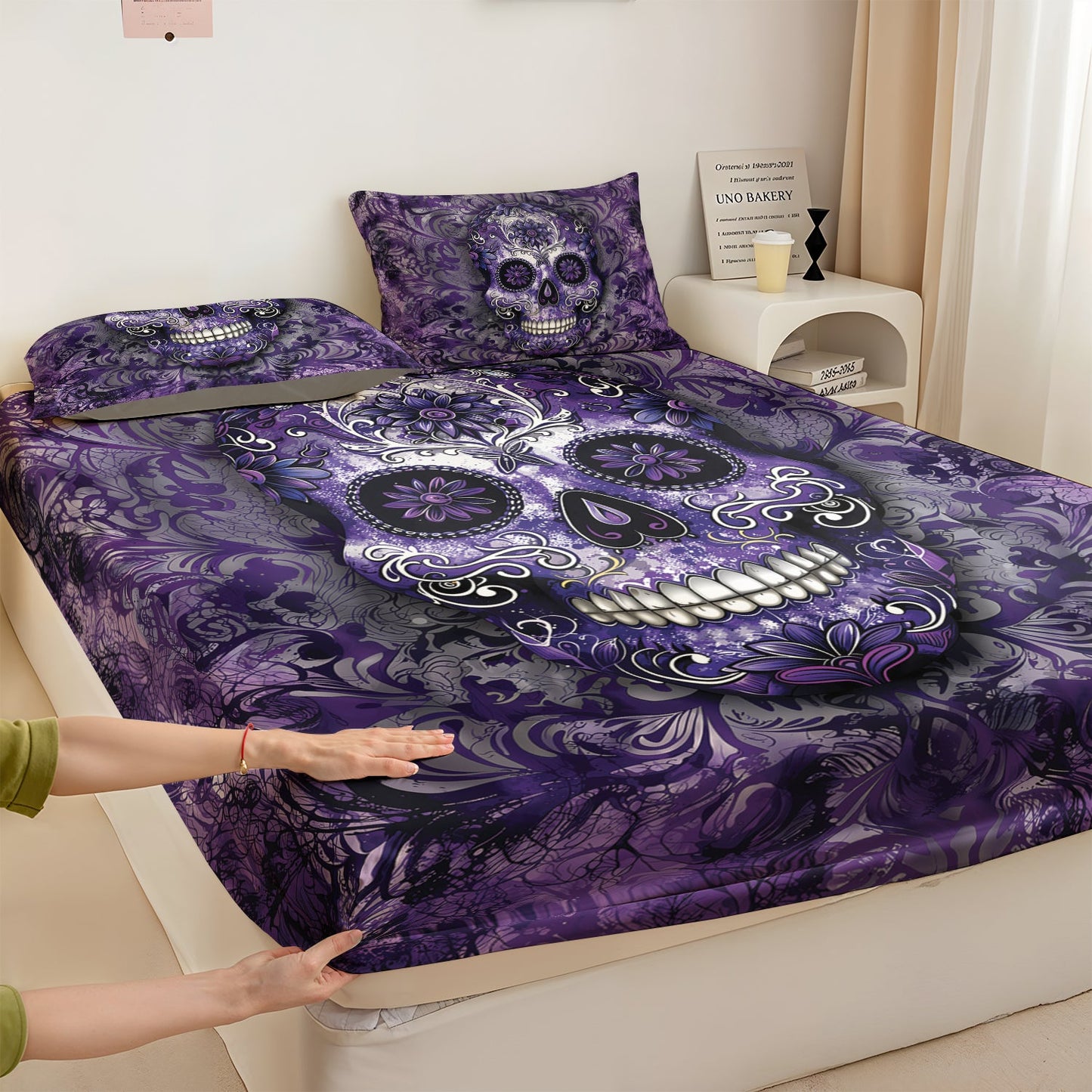 Shineful Fitted Sheet - Gorgeous Mandala Skull