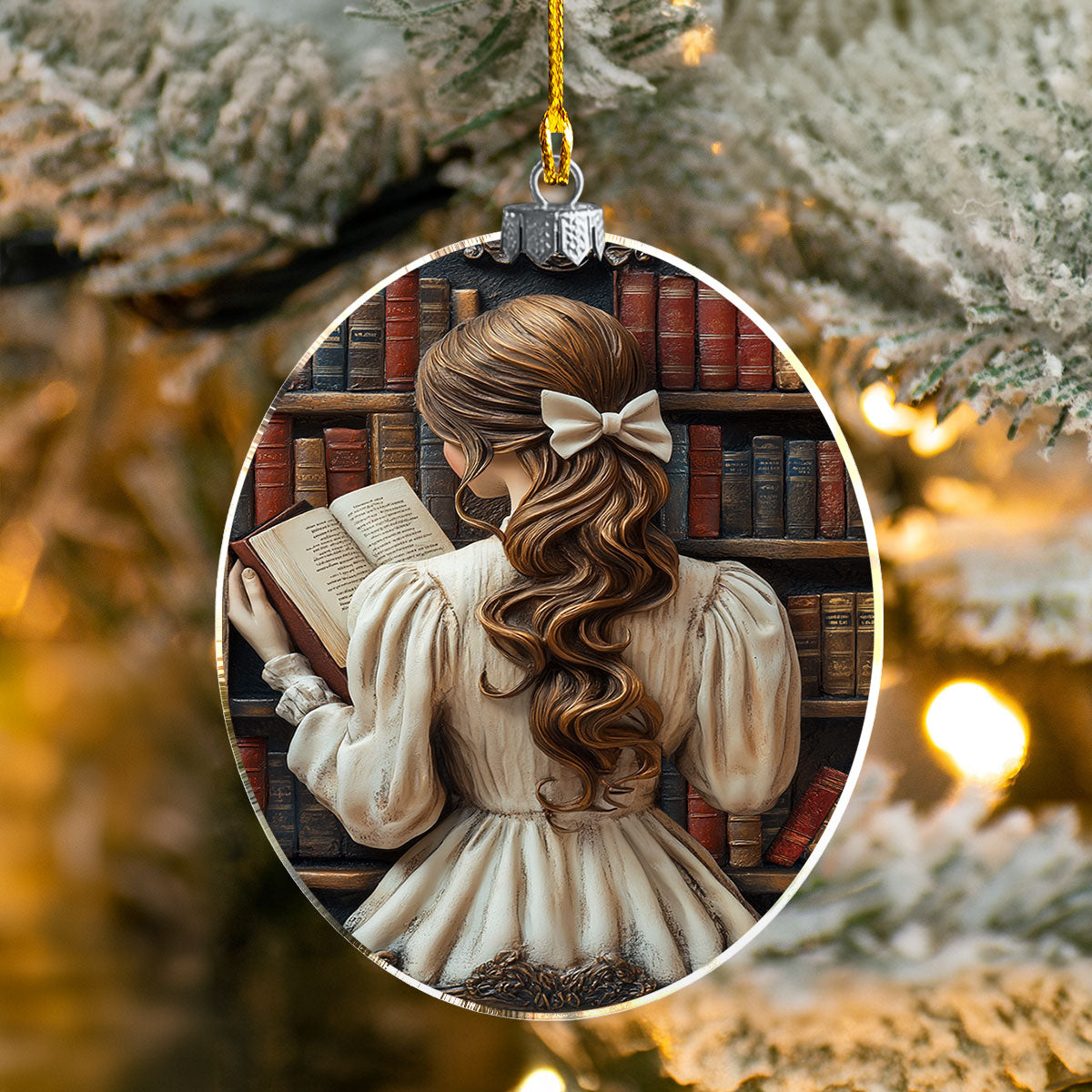 Shineful 2D Acrylic Ornament - Timeless Reader