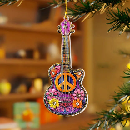 Shineful 2D Acrylic Ornament Hippie Peace Guitar