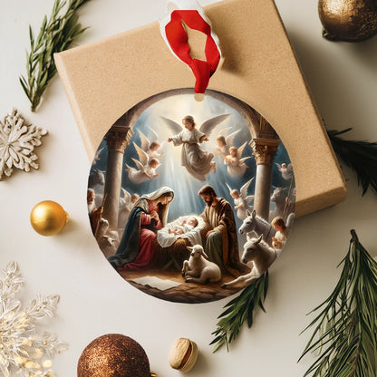 Shineful 2D Acrylic Ornament Nativity Scene with Angels