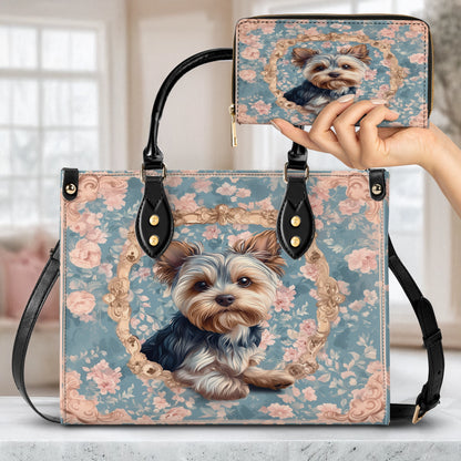 Shineful Leather Bag Yorkie Blossom Elegance