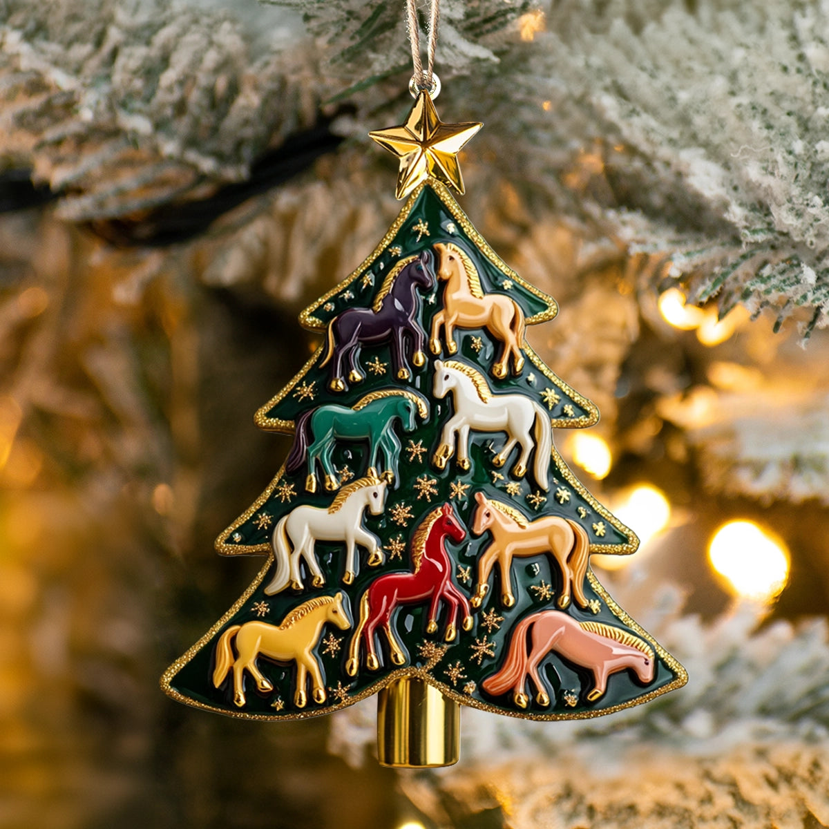 Shineful 2D Acrylic Ornament Majestic Horse Holiday Tree