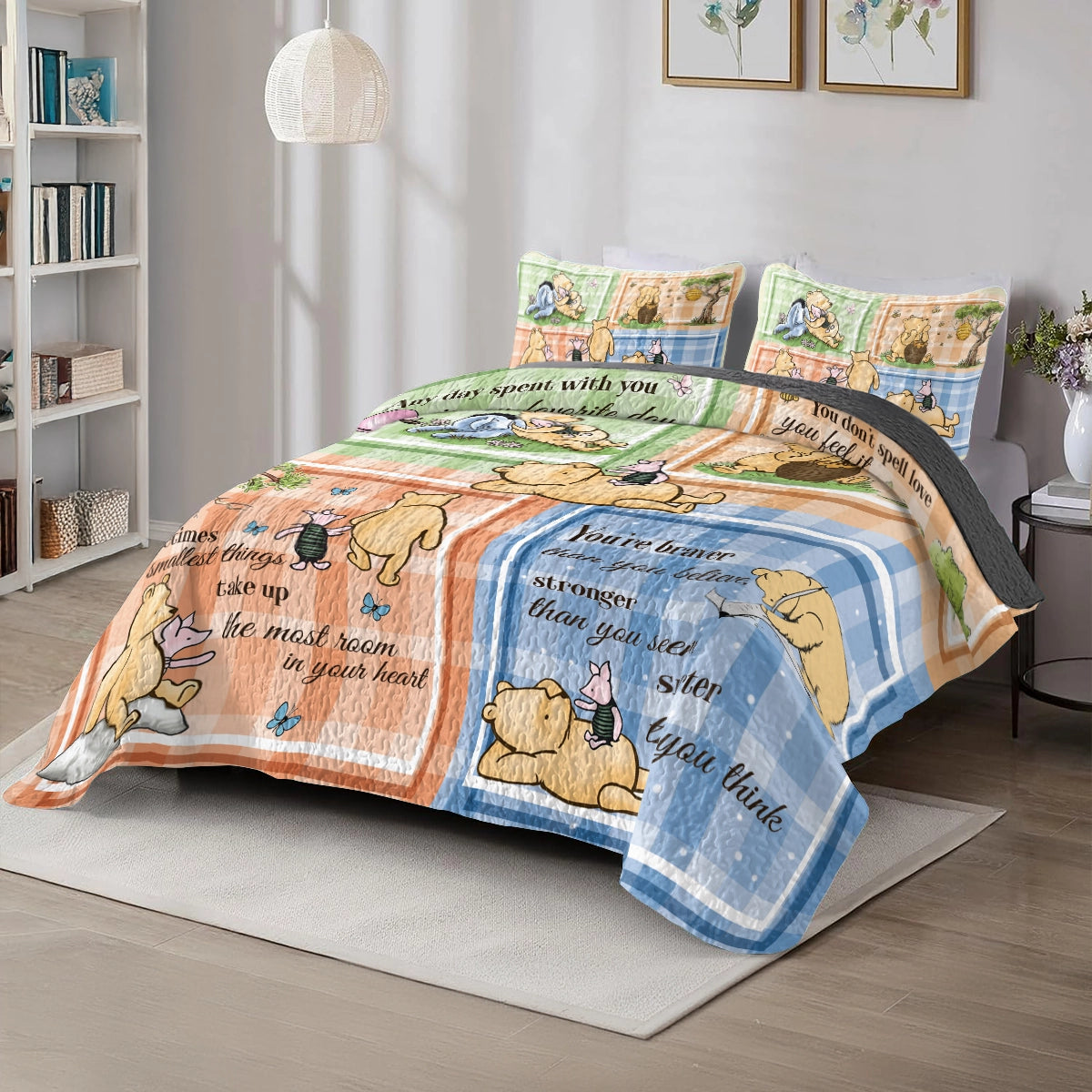 Shineful All Season Quilt 3-Piece Set Winnie the Pooh Patchwork Bliss