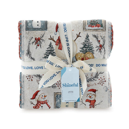 Shineful Fleece Blanket Snowy Christmas