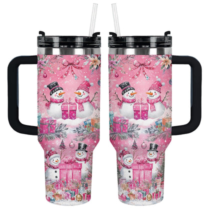 Shiny Tumbler Rosa Schneemann Weihnachten